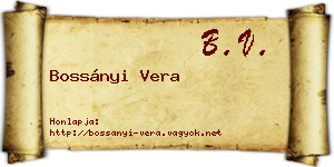 Bossányi Vera névjegykártya